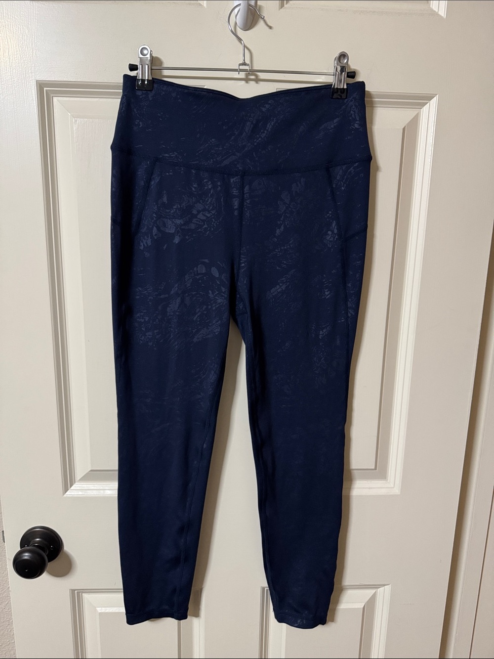 Sweaty Betty Navy High-Waist Textured Leggings